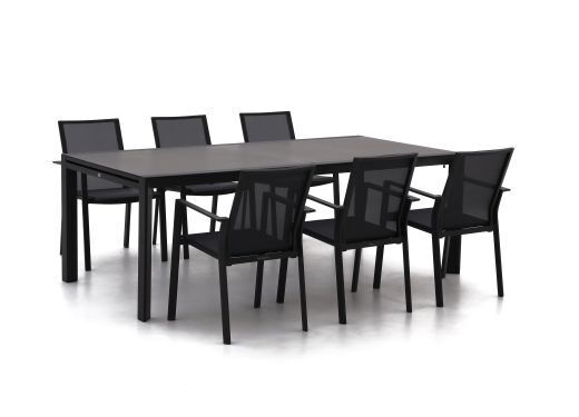 Kees Smit Bernstein amberg/carini 220cm uitschuifbaar dining tuinset 7-delig stapelbaar aanbieding