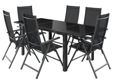 Lidl Livarno home 7-delige tuinset houston zwart/antraciet aanbieding