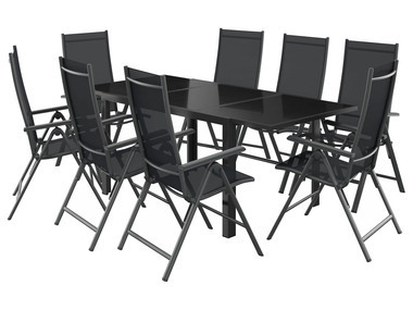Lidl Livarno home 9-delige tuinset houston zwart/antraciet aanbieding