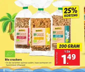 Lidl Bio crackers 200 GRAM aanbieding