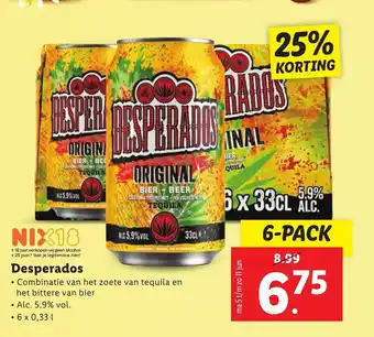 Lidl Desperados 6 x 33CL aanbieding