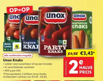 Lidl Unox Knaks 400 g aanbieding