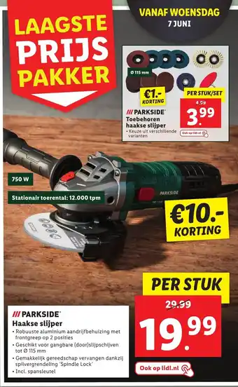 Lidl PARKSIDEⓇ Haakse slijper aanbieding