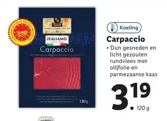 Lidl ITALIAMO Carpaccio 120 g aanbieding