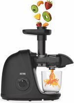 Bol.com Distinq® slowjuicer met pulpcontainer – 2 standen soft en hard - zwart - 700ml sapbeker en 1400ml pulpreservoir aanbieding