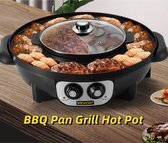 Bol.com Vevor koreaanse bbq - hotpot - hotpot electrisch - korean bbq - koreaanse grill - koreaanse grill en hotpot set - korean bbq  aanbieding