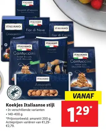 Lidl ITALIAMO Koekjes Italiaanse stijl aanbieding