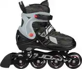Bol.com Nijdam inlineskates - tarmac tremor - zwart/zilvergrijs/rood - maat 38-42 aanbieding