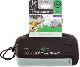 Bol.com Cocoon travelsheet xl - lakenzak - katoen - cactus blue aanbieding