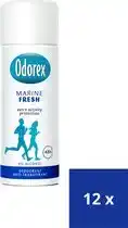 Bol.com Odorex marine fresh reisverpakking deospray - voordeelverpakking - unisex - 12x 50ml aanbieding