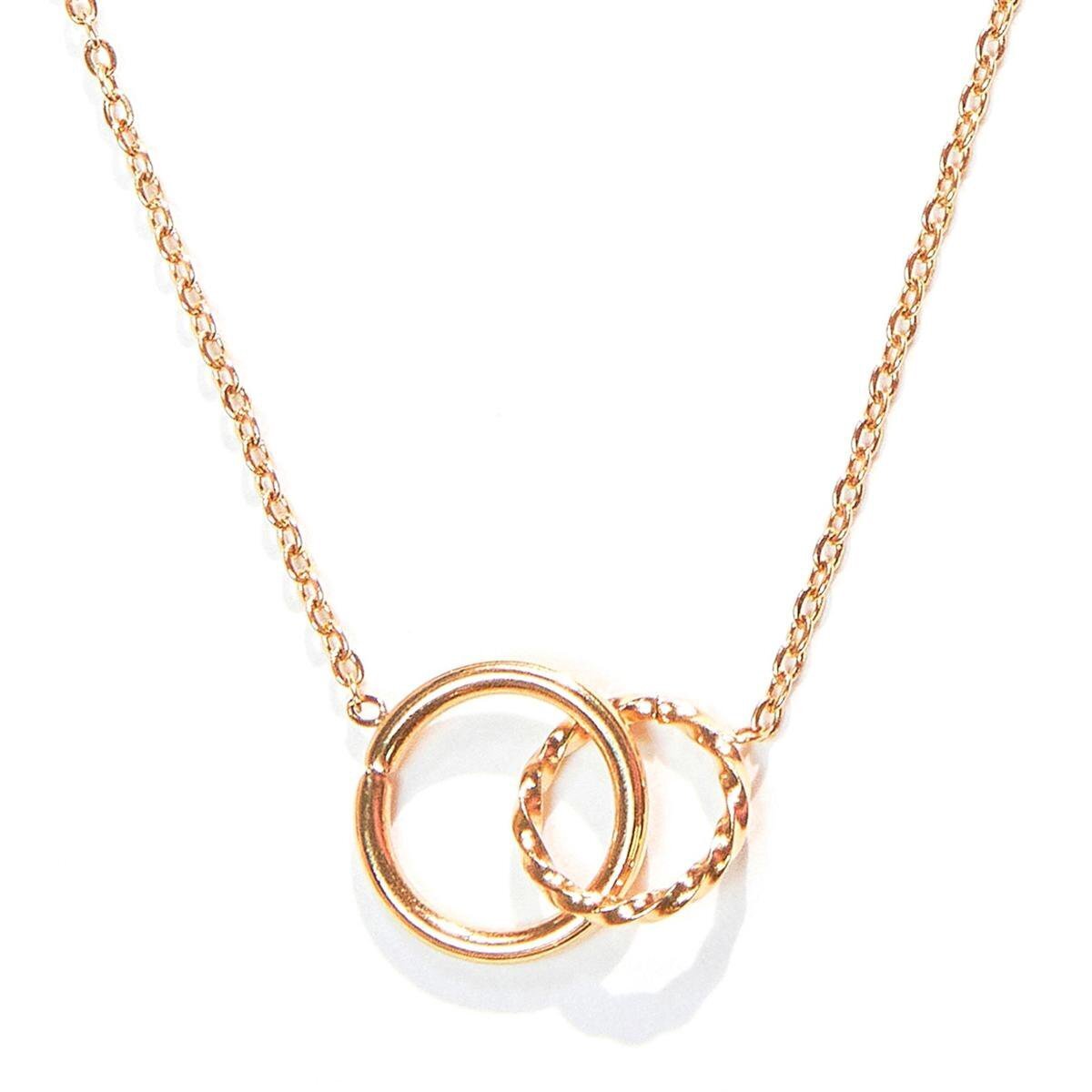 Bol.com Laura ferini dames ketting per sempre goud - goudkleurige ketting met hanger - 18k geelgoud verguld - halsketting - collier - aanbieding