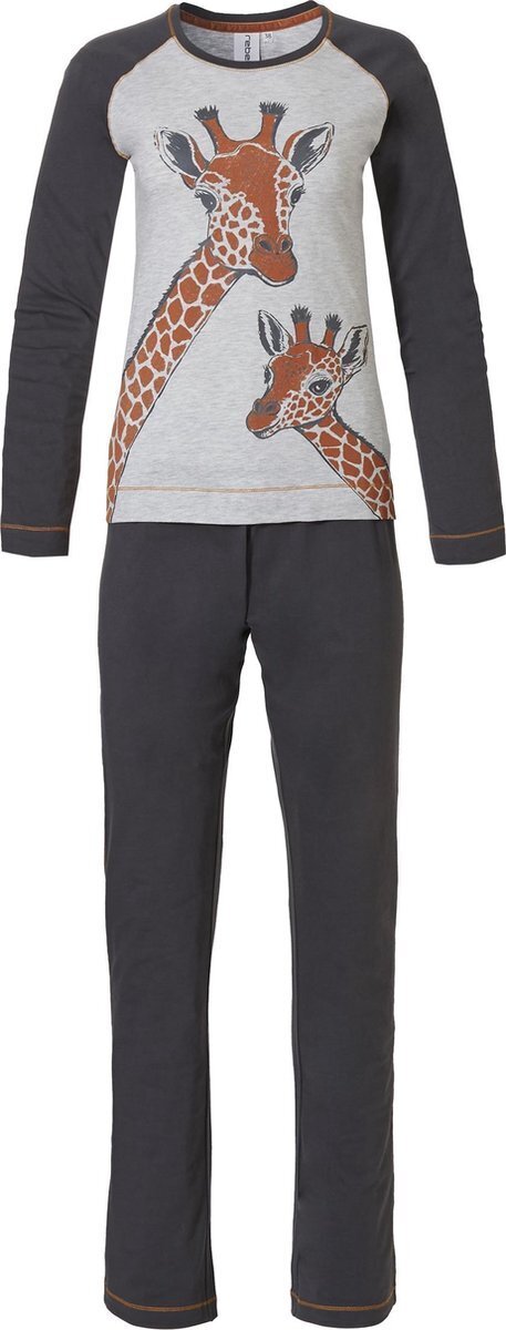 Bol.com Rebelle wildlife vrouwen pyjamaset - dark orange - maat 46 aanbieding