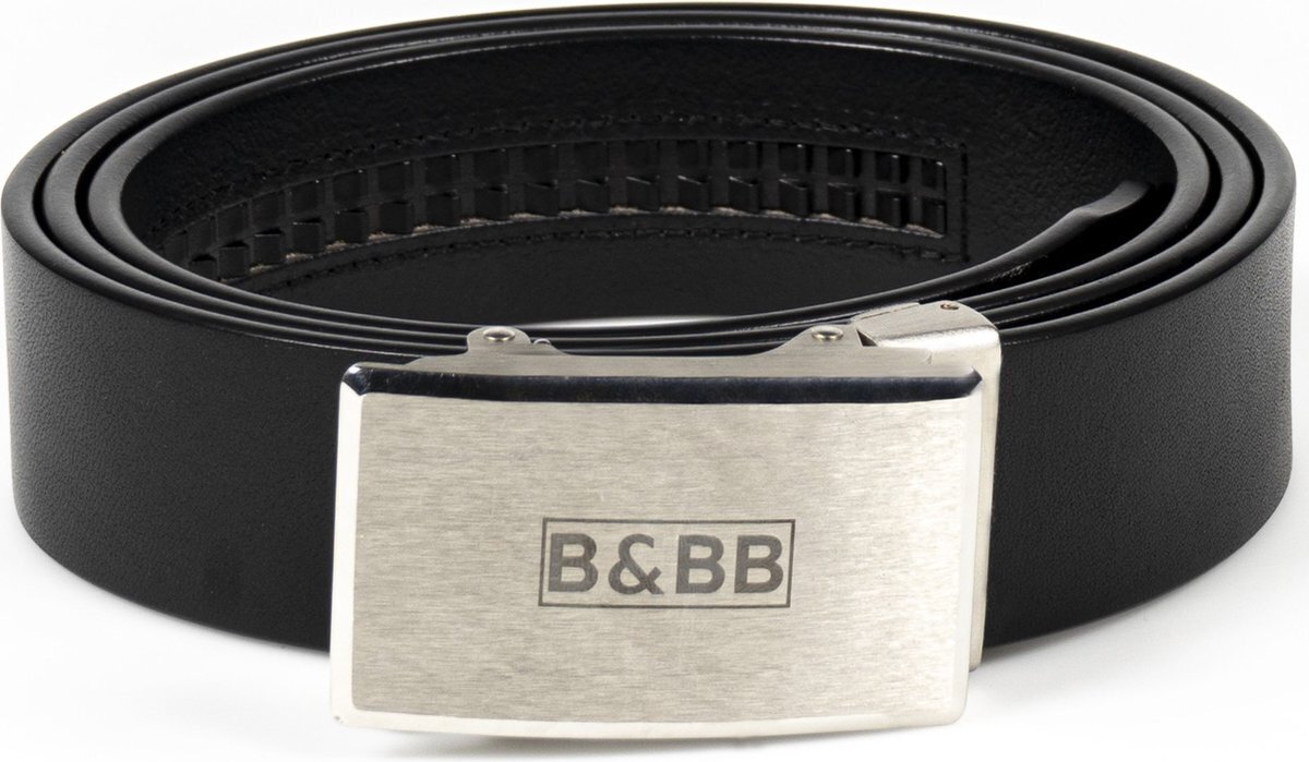 Bol.com Black & brown belts / 125 cm /outlined - black belt b&bb/ leren riem/ heren riem/ dames riem/ b&bb / automatische gesp/ runde aanbieding