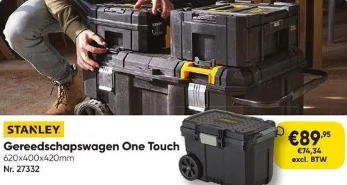 Toolstation Gereedschapswagen one touch aanbieding