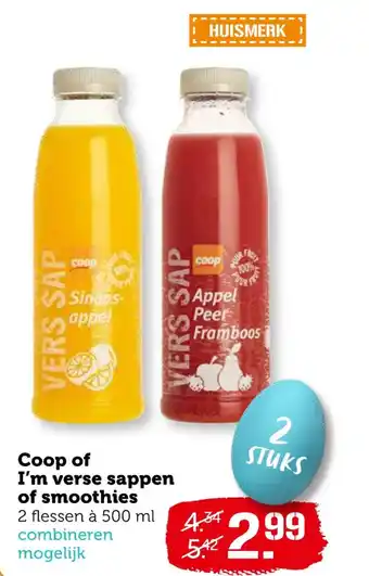 Coop Coop of I'm verse sappen of smoothies aanbieding