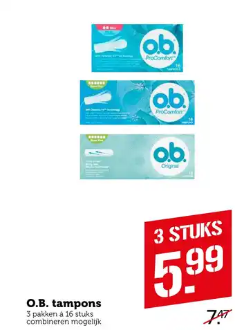 Coop O.B. tampons aanbieding