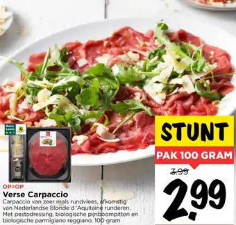 Vomar Voordeelmarkt Verse Carpaccio 100 gram aanbieding