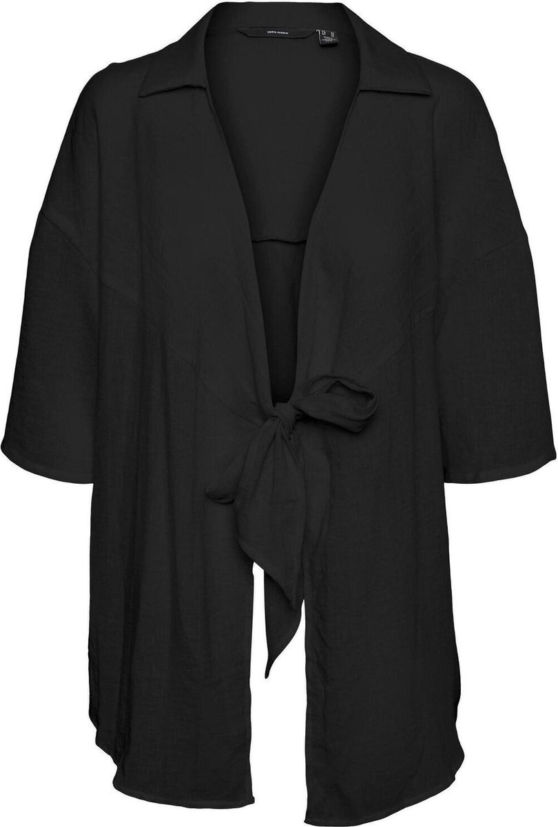 Bol.com Vero moda blouse vmchris 2/4 knot shirt wvn 10285593 black dames maat - s aanbieding