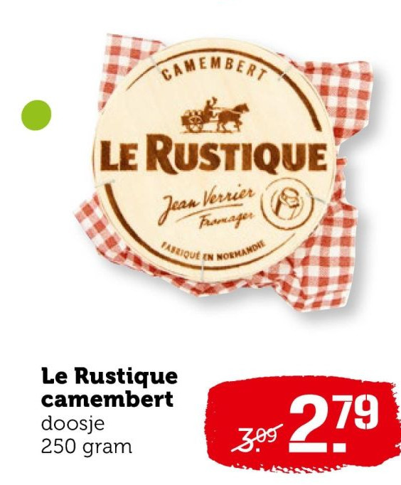 Le Rustique camembert 250 gram aanbieding bij Coop