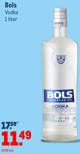 Makro Bols Vodka 1 liter aanbieding