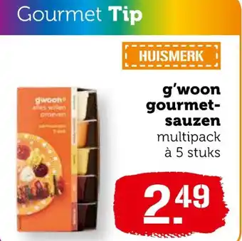 Coop g'woon gourmet- sauzen aanbieding