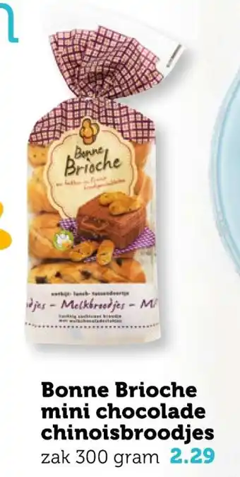 Coop Bonne Brioche mini chocolade chinoisbroodjes 300 gram aanbieding