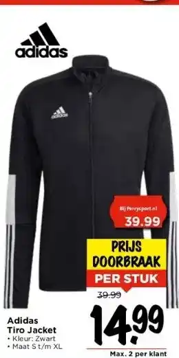 Vomar Voordeelmarkt Adidas tiro jacket • kleur: zwart • maat s t/m xl aanbieding