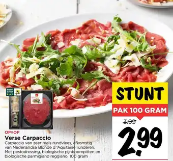 Vomar Voordeelmarkt Verse Carpaccio 100g aanbieding