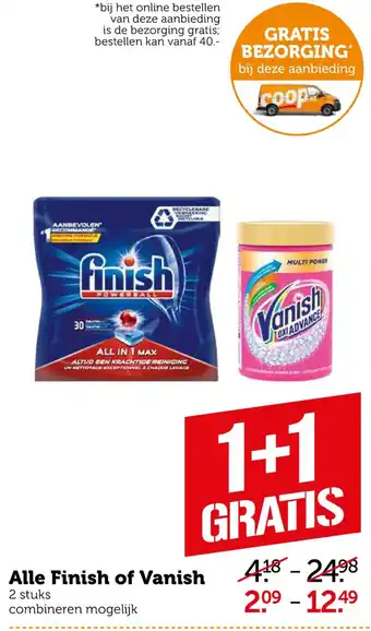 Coop Alle Finish of Vanish aanbieding