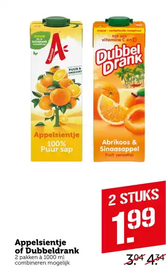 Coop Appelsientje of Dubbeldrank aanbieding