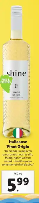 Lidl Italiaanse Pinot Grigio 750ml aanbieding