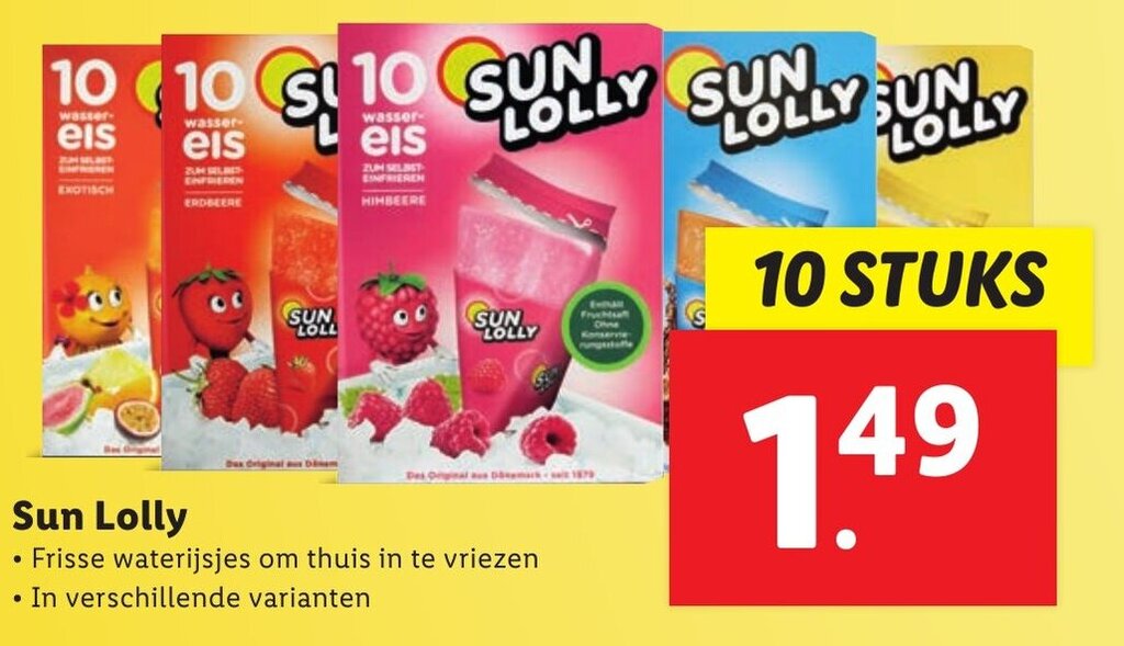 Frisse waterijsjes om thuis in te vriezen aanbieding bij Lidl