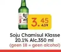 Ochama Soju chamisul klasse 20.1% alc.350 ml (geen 18 = geen alcohol) aanbieding