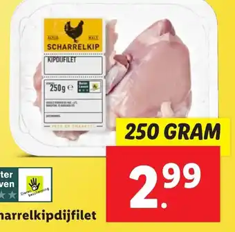 Lidl SCHARRELKIP KIPDUFILET 250 GRAM aanbieding