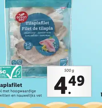 Lidl Tilapiafilet 500G aanbieding