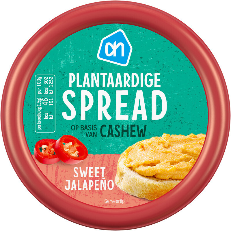 Ah plantaardige spread cashew jalapeno aanbieding bij Albert Heijn