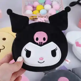 Bol.com Hello kitty - kuromi - purse - plush - coin pouch - sanrio - kawaii aanbieding