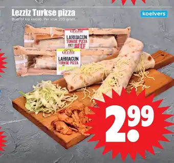 Dirk Lezziz Turkse pizza Beef of kip kebab. Per stuk 250 gram. aanbieding