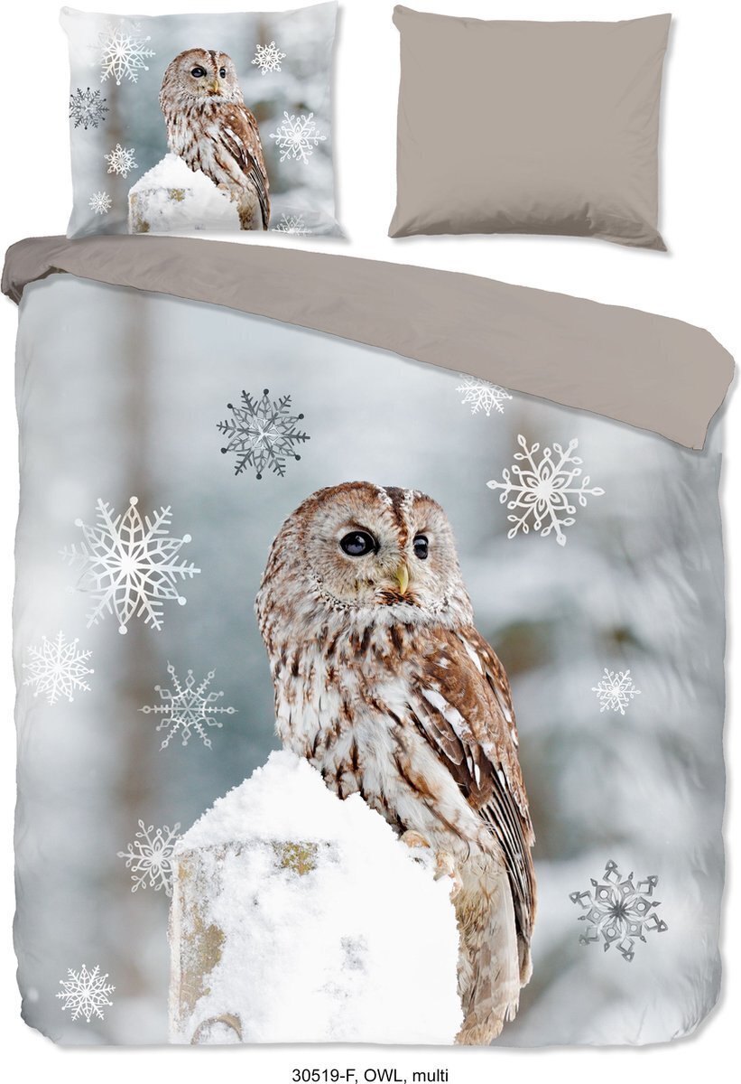 Bol.com Good morning dekbedovertrek - owl - 200x200/220 - flanel aanbieding