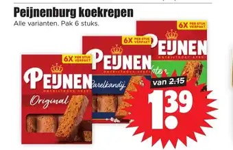 Dirk Peijnenburg koekrepen Alle varianten. Pak 6 stuks. aanbieding