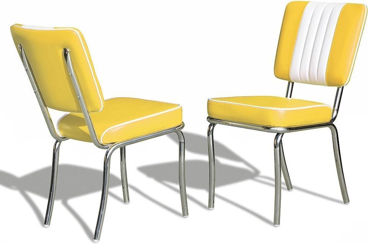 Bol.com Bel air retro eetkamerstoel co-24 geel aanbieding