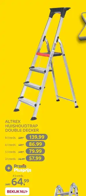 Praxis Altrex Huishoudtrap double decker 4 treeds aanbieding