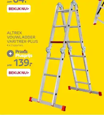 Praxis Altrex Vouwladder Varitrex-plus 4x3 sporten aanbieding