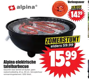 Dirk Alpina elektrische tafelbarbecue aanbieding