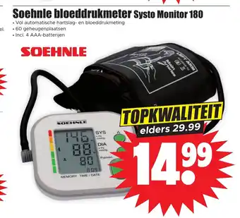 Dirk Soehnle bloeddrukmeter Systo Monitor 180 aanbieding