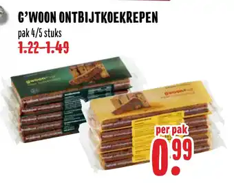 Boon`s Markt G'woon Ontbijtkoekrepen aanbieding