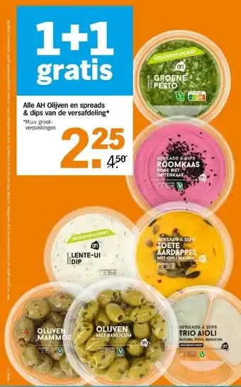 Albert Heijn Alle ah olijven en spreads & dips van de versafdeling* aanbieding