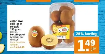 Albert Heijn Zespri kiwi gold los of sungold 750 gram aanbieding