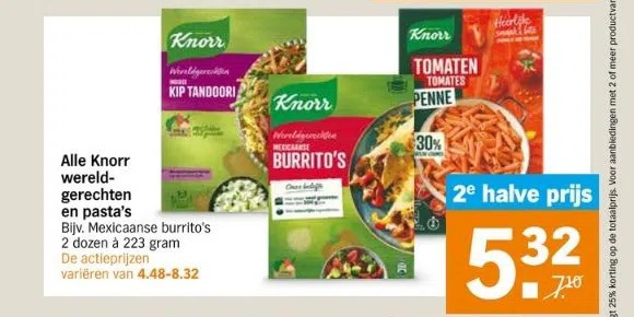 Albert Heijn Alle knorr wereldgerechten en pasta's aanbieding