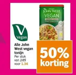 Albert Heijn Alle john west vegan tonijn aanbieding